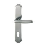 HOPPE deurklinkset VERONA - op schild PZ 88, deurdikte 37-47, VK 8/8,5 roestvrijstalen effect