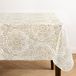 Elrene Home Fashions Tafelkleed, boho, paisley-patroon, water- en vlekbestendig vinyl tafelkleed met flanellen achterkant, 152 x 259 cm, rechthoekig, taupe