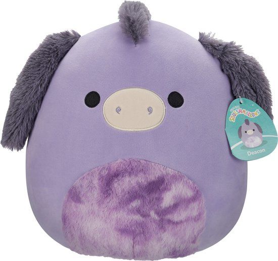 Squishmallows Deacon Purple Donkey W/Tie-Dye Belly 30cm Plush - Official Jazwares Plush - Super Soft Stuffed Animal