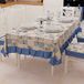 PETTI Artigiani Italiani - Tafelkleed, tafelkleed, tafelkleed met kunststof coating van katoen, design Lidia blauw X6 plekjes (140 x 180 cm) 100% Made in Italy