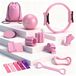 Ensemble de Pilates - 14 pièces - Rose - Pour la maison avec anneau de Pilates, ballon et poids