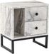 Merkloos / Sans marque Asir Nightstand, Freesia Marble, Black, 45.2 x 29.5 x 50 cm