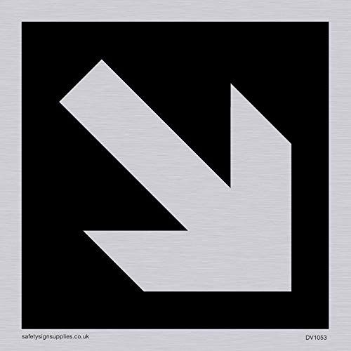 Viking Signs Diagonal Arrow Only Sign - Silver Vinyl Sticker - 85mm