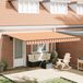 Prolenta Maison Exclusive - Handbediende zonnescherm, 4,5 x 3,5 meter, gestreept in geel-oranje