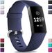 Merkloos / Sans marque Fitbit Charge 3 silicone band (donkerblauw) - Maat L