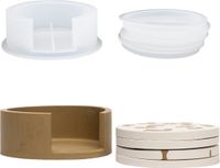 JESMONITE Unicraft Siliconen mal set houder 4 onderleggers rond