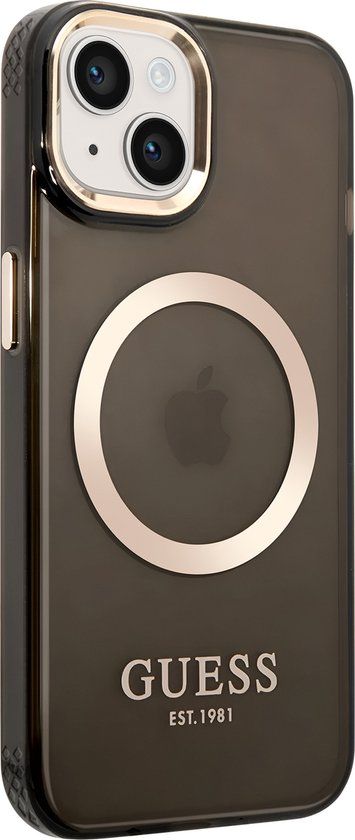 Guess iPhone 14 Plus Smartphonehoesje Zwart TPU Back Cover Magsafe