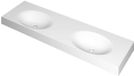 Wastafel INK Smooth Wastafel Polystone Dubbel Zonder Kraangaten - 1600x450x90 mm - Mat Wit
