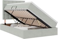 vidaXL LED opbergbed met matras Lichtgrijs 120 x 200 cm Fluweel
