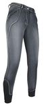 HKM Rijbroek Sedona Denim Siliconen Fullseat Grey Denim Maat 40