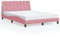 vidaXL Bedframe "Hanko" fluweel roze 120x200 cm