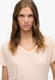 Superdry Studios Slub T-shirt met Borduursel Dames Mauve Morn Pink UK12-EU40