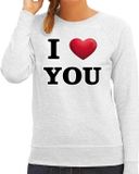 Bellatio Decorations Shoppartners Bv I love you sweater dames grijs XS