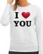 Bellatio Decorations Shoppartners Bv I love you sweater dames grijs XS