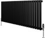 MonsterShop Monster Group BV Ovale radiator 1 kolom - 600x1440 mm - zwart - thermostaatkraan
