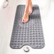edihome, Antislip badmat, 53 x 53 cm, douchemat, bubbels met zuignap, BPA-vrij, antibacterieel, schimmelbestendig, machinewasbaar, gezinsveiligheid (Lichtgrijs, 100x40 cm)
