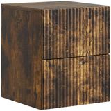 vidaXL Muurbevestigde Nachttafel Gerookt eiken 33 x 34,5 x 40 cm
