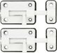 AMIG schuifslot/plaatgrendel - 2x - zamak - 3.5cm - wit - incl schroeven - deur - raam