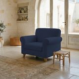 Italian Bed Linen Elastische bankovertrek, modieus, donkerblauw