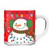 Mok glas - 300 ml inhoud - met sneeuwpop print - 11 cm hoog