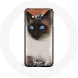 Maniacase Etui voor Samsung Galaxy J3 Siamees Zwart Wit Blauw Ogen
