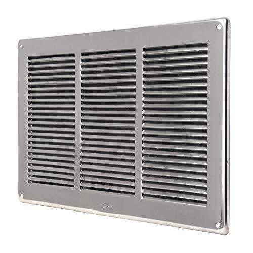 La Ventilazione GIN3424 ventilatierooster rechthoekig uit roestvrij staal 430 om te overlappen Afmetingen 340 x 240 mm