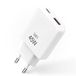 45 W snellader, compact, USB C en USB A, oplader voor iPhone 17, nieuwste GaN-technologie 2026, stopcontact voor iPhone, Samsung en laptops, kleur: wit