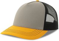 Atlantis Headwear Rapper Canvas Cap Recycled AT426 - Grey/Yellow/Black - One size