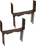 Geli Set van 4 verstelbare metalen balkon/muurbeugels 12 t/m 23,5 cm in de kleur bruin