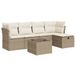 vidaXL 5-delige Loungeset met Kussens, Poly Rattan, Beige