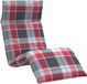 vidaXL Chaise longue pliable motif à carreaux rouge 175x54x8,5 cm Tissu Oxford