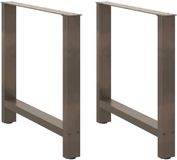 vidaXL - Eettafelpoten - 2 - st - 80x(72-73) - cm - staal - naturel