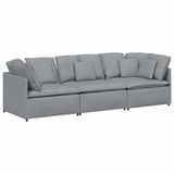 vidaXL Modulaire bank met lichtgrijze stoffen kussens