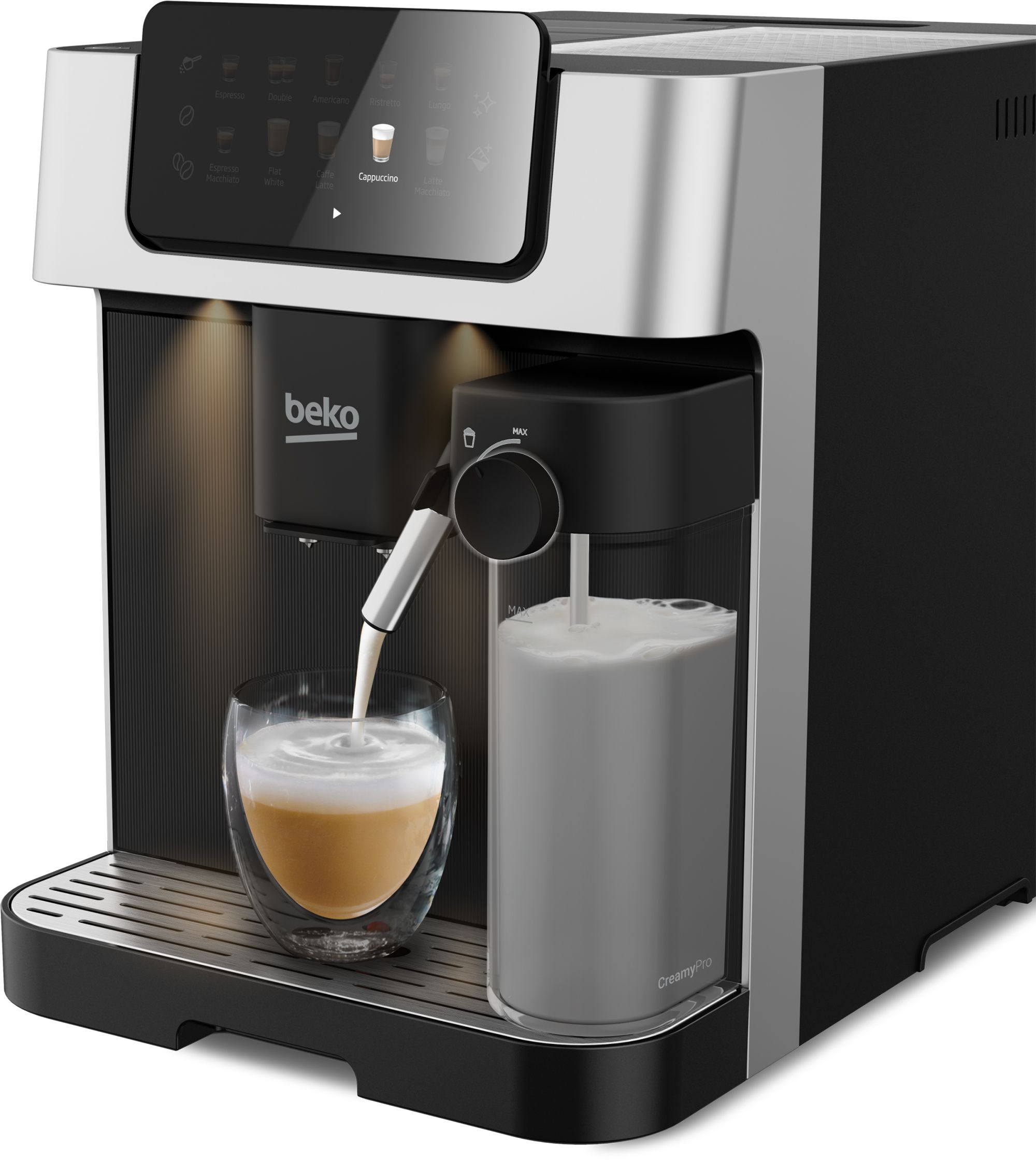 Beko CEG7304X Volautomatische Espressomachine - 2L - Koffiebonen - 10 Kopjes - 19 Bar - Roestvrijstaal