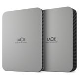 LaCie Seagate Lacie Mobile Drive - 1TB External Hard Drive - USB-C 3.2 Gen 1 (3.1 Gen 1) - Silver