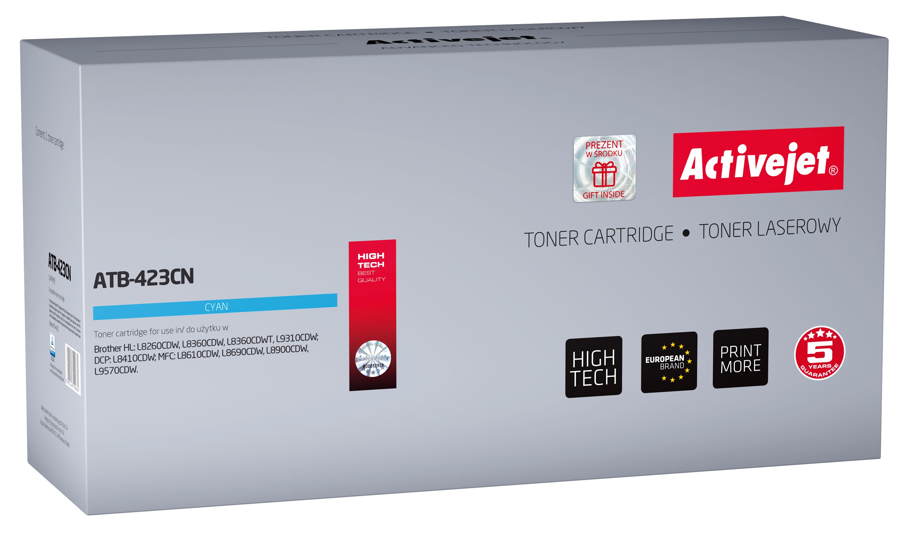 Activejet ATB-423CN Toner Cartridge - Compatible with Brother TN-423C - Cyan - 4000 Pages