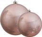Decoris Grote Kerstballen - Lichtroze - 2 stuks - Kunststof - Diameter 14 & 20 cm