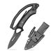 TONIFE Explorer 8Cr14MoV Blade mes met vast lemmet met hoes, multifunctioneel overlevingsmes, glasvezel versterkt met nylon handvat voor EDC-messen (zwart) + titanium zwart