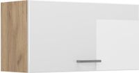 Vicco Hangkast R-Line, Wit Hoogglans/Goudkleurig Eiken, 80 cm Plat