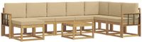 vidaXL - Buiten - bank - set - 9 - st - Wit - en - Beige