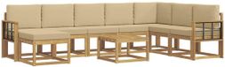 vidaXL - Buiten - bank - set - 9 - st - Wit - en - Beige