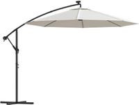 vidaXL Zweefparasol met LED-verlichting en metalen paal 300 cm zand