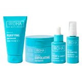 Iroha Nature Compleet anti-acne routinepakket | salicylzuur, niacinamide, probiotica | vette huid met puistjes en onzuiverheden | talgcontrole en vlekvermindering