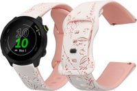 kwmobile smartwatch polsband geschikt voor Garmin Forerunner 55 / Forerunner 165 / 245 / 645 / 570 42mm bandje - Horlogeband met reliëfprint - Siliconen sporthorloge band - Gestanst patroon design
