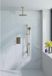Fortifura Calvi Inbouw Regendoucheset - thermostatisch - plafondarm - glijstang - 25cm - hoofddouche - ronde handdouche - gladde doucheslang - PVD - geborsteld messing (goud)