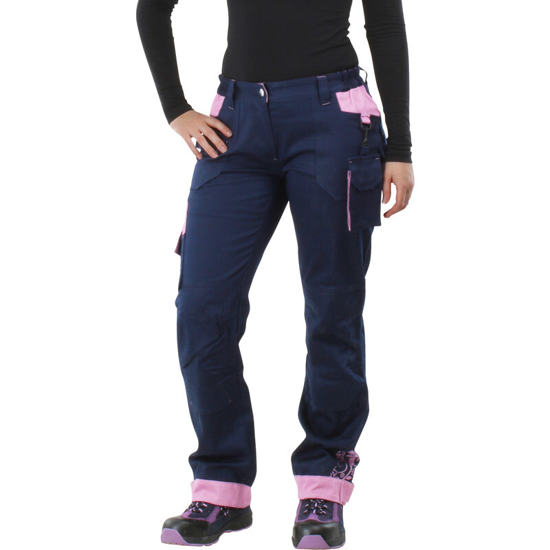 Cerva dames werkbroek Yowie 36 donkerblauw/paars