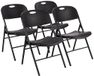 Amazon Basics Opvouwbare plastic stoel, 157,5 kg capaciteit, zwart, 4-pack
