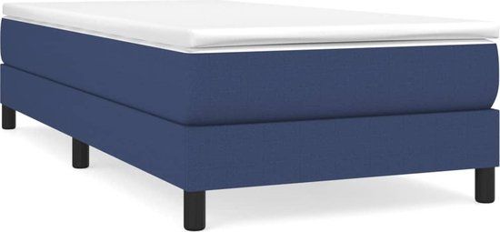 vidaXL Boxspring met matras stof blauw 100x200 cm