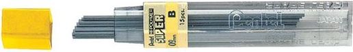 Pentel Potloodstift B 0.9mm Zwart 12 stuks