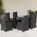 Maison Exclusive - Ensemble de jardin, 7 pièces, avec coussins, noir, résine tressée